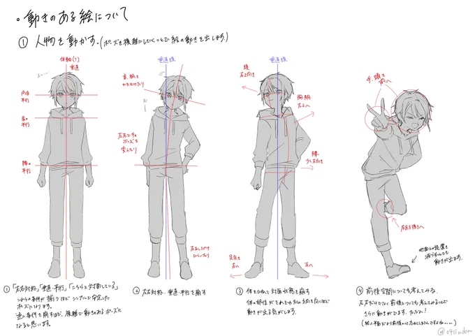 マシュマロで頂いた動きのある絵を描く際の考え方と、アタリの書き方についての説明になります。
なぜ動きのない絵になるのか、と考えるのもアリかもしれません!
勉強中です 