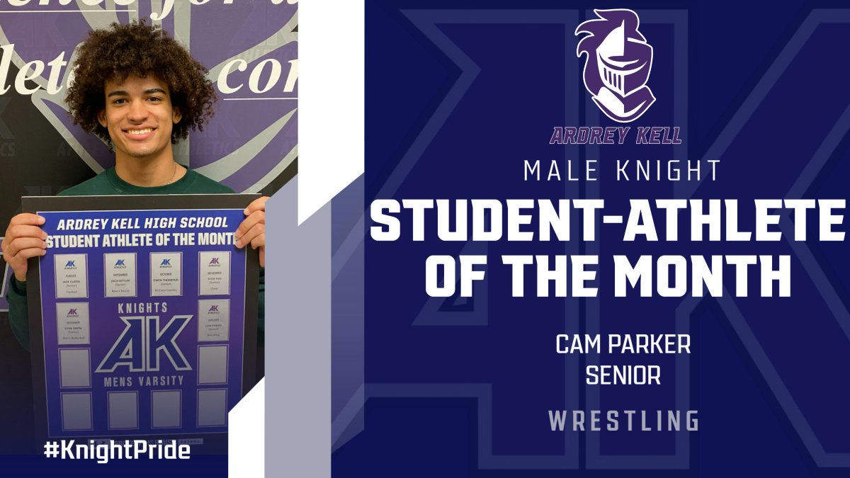 Congrats to Senior Wrestler Cam Parker on being named AK Athletics Male Student-Athlete of the Month for January!
#KnightPride