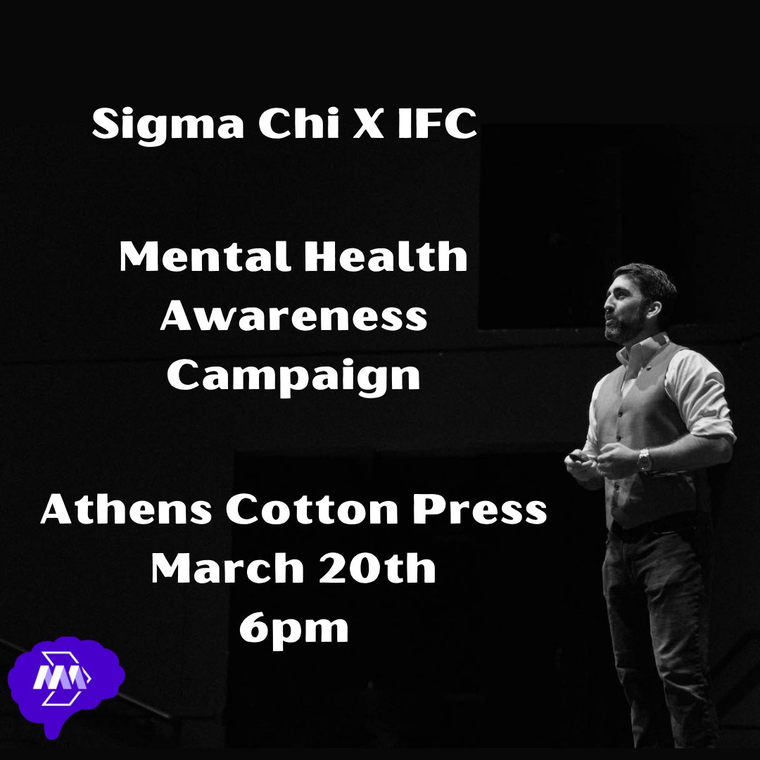 This Sunday, March 20th at 6pm Sigma Chi will be hosting a mental health speaker, Gordon Corsetti, at the Cotton Press. The Cotton Press is located on 149 Oneta Street, Athens, Georgia 30601.