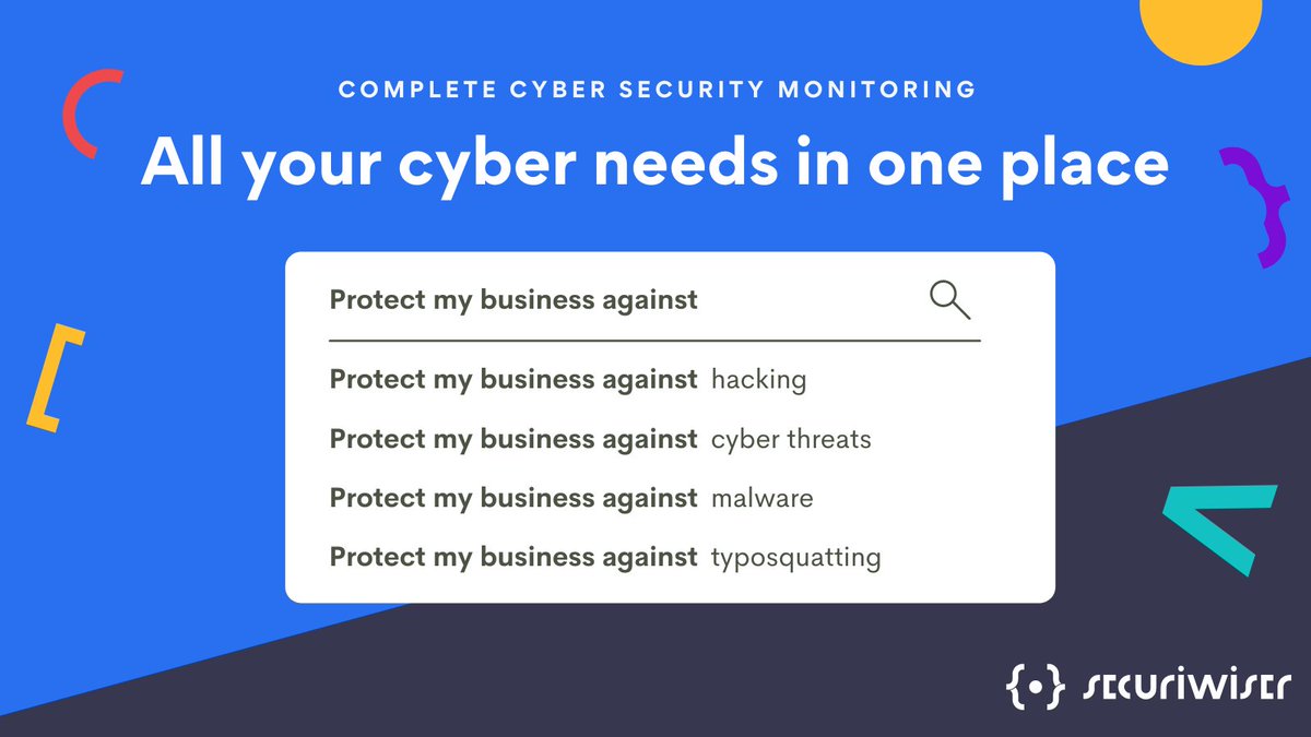 #Cybersecurity issues? 🖥️🔒
#Hacking ?
#Cyber #Threats ?
#Malware ?
#Typosquatting ?

securiwiser.com has you and your #business covered.