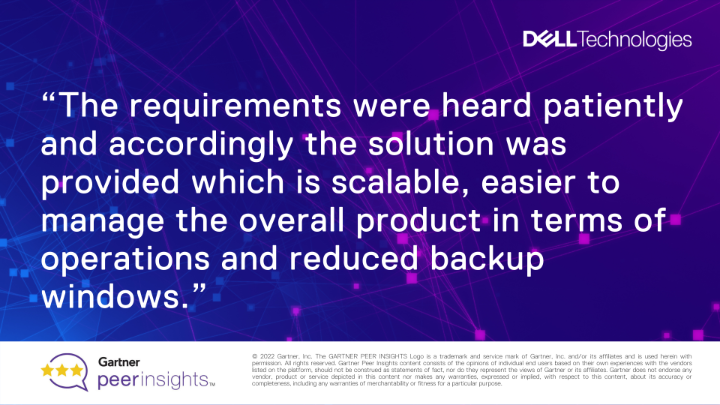 We 💙 our customers! Thank you for reviewing us on #GartnerPeerInsights!

According to this 5 ⭐ review, our Integrated Data Protection Appliance is a “One-stop Shop for the Backup &amp; Recovery Solutions”. dell.to/3J4fWfa #Iwork4Dell