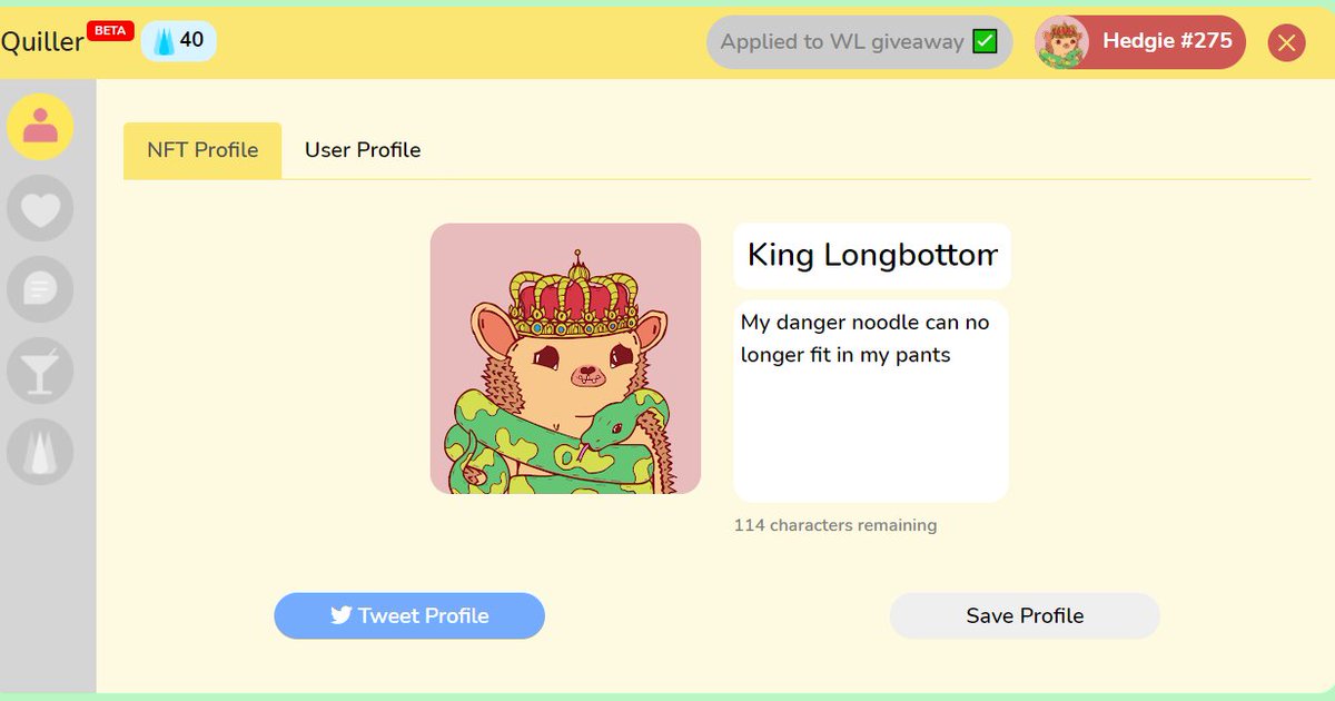 Minted my beautiful hedgie @QuillerLabs! Did I do it right? 🤣🐍