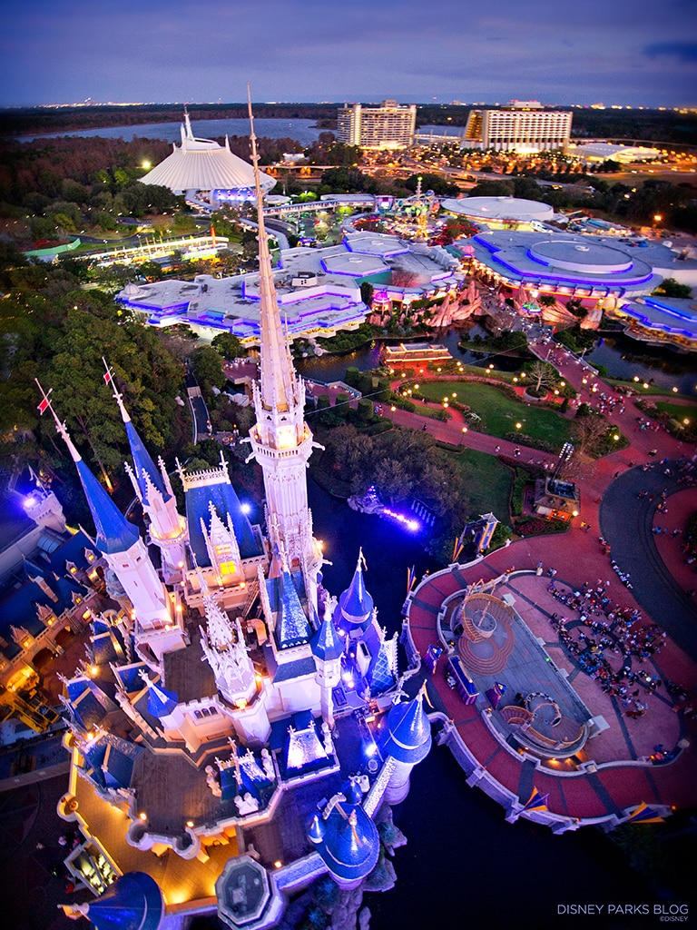 DrewDisneyDude's tweet photo. This bird’s-eye view of Magic Kingdom by Kent Phillips is definitely one of the best photos ever taken at Walt Disney World 🏰 https://t.co/AbFN6esaFy