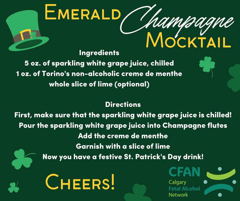 CalgaryFASD's tweet photo. Happy #StPatricksDay The safest option for mom &amp; baby is not to consume alcohol during pregnancy. Help support healthy pregnancies by providing alcohol-free alternatives. Contact us at info@mycfan.ca for #FASD prevention conversation info, education &amp; support. #stpatricksday2022 https://t.co/c2OYQPMUSm