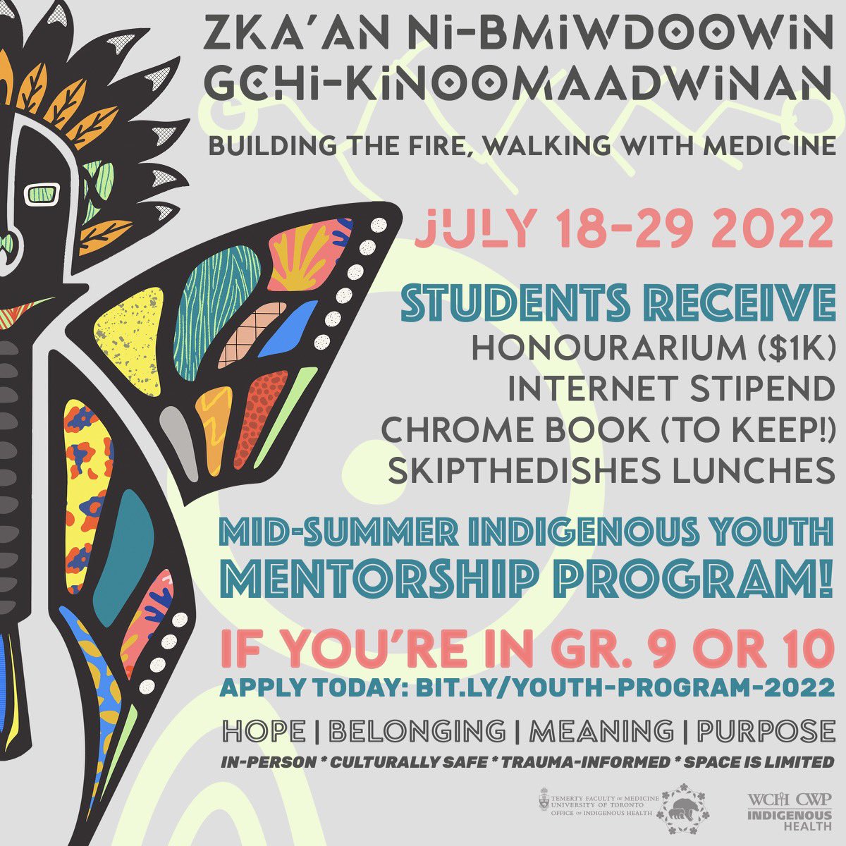Lisa Richardson MD (@richarlisa) on Twitter photo We are now accepting applications for a summer mentorship program for grade 9 & 10 Indigenous students — it’s an opportunity to explore careers in health & celebrate Indigenous science at <a href="/WCHIndigenous/">The Centre For Wise Practices ⬌ Indigenous Health</a> in collab with <a href="/uoftmedicine/">Temerty Medicine</a>. Please share!
bit.ly/YOUTH-PROGRAM-… We are now accepting applications for a summer mentorship program for grade 9 & 10 Indigenous students — it’s an opportunity to explore careers in health & celebrate Indigenous science at <a href="/WCHIndigenous/">The Centre For Wise Practices ⬌ Indigenous Health</a> in collab with <a href="/uoftmedicine/">Temerty Medicine</a>. Please share!
bit.ly/YOUTH-PROGRAM-…