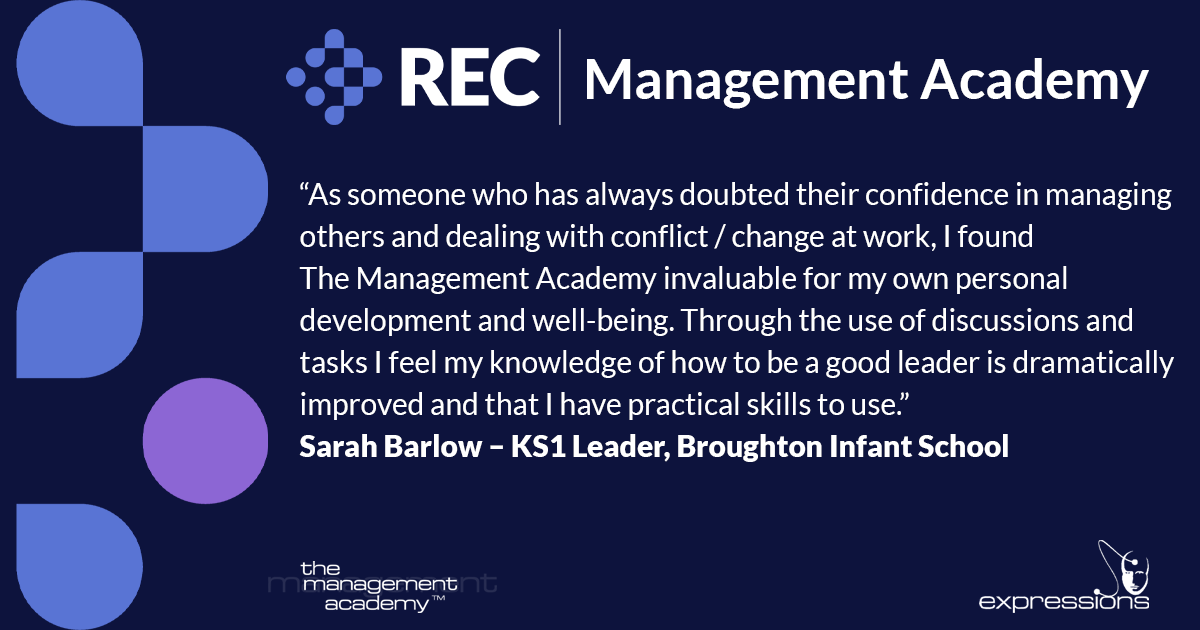 RECmembers's tweet photo. We are pleased to announce we have teamed up with @expressions2003 to offer our new #training course - REC Management Academy. Managers will gain the confidence to lead teams, contributing to overall business objectives. 
Find out more: https://t.co/HpVUssctIF https://t.co/T6SuIwYB1C