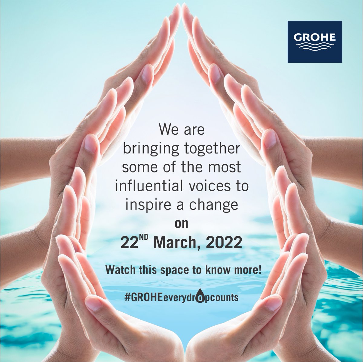 GROHEIN's tweet photo. Join us on 22nd March to embark on a mission for a sustainable future. #GROHEeverydropcounts https://t.co/PTeLwgyeJP