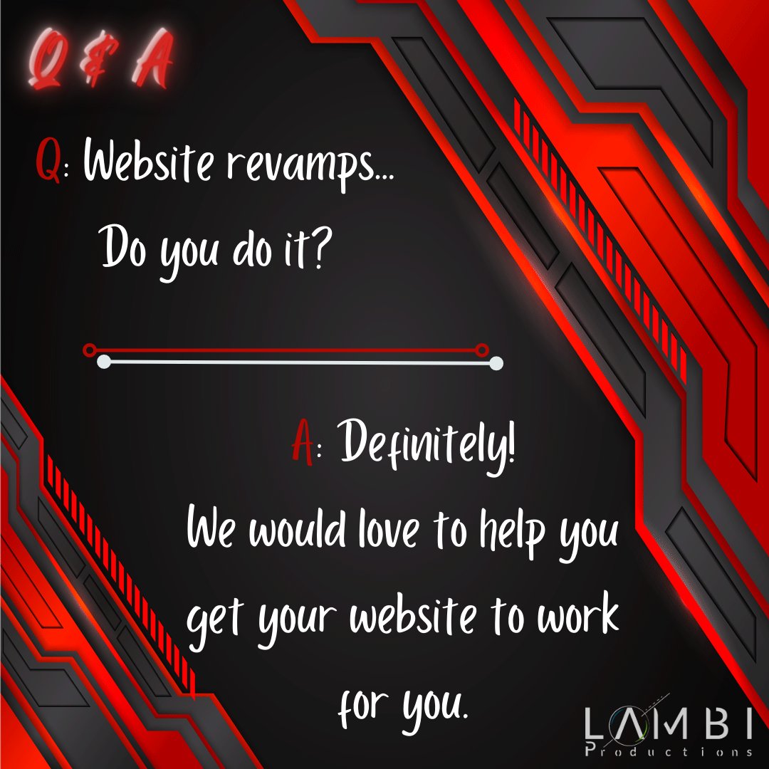 Lambi_Pro_08's tweet photo. A fresh look can boost business 😏 move with the times and grab the attention of your target market 🤩
#webdevelopment #videoediting #QandA https://t.co/BnMsLRyOL5