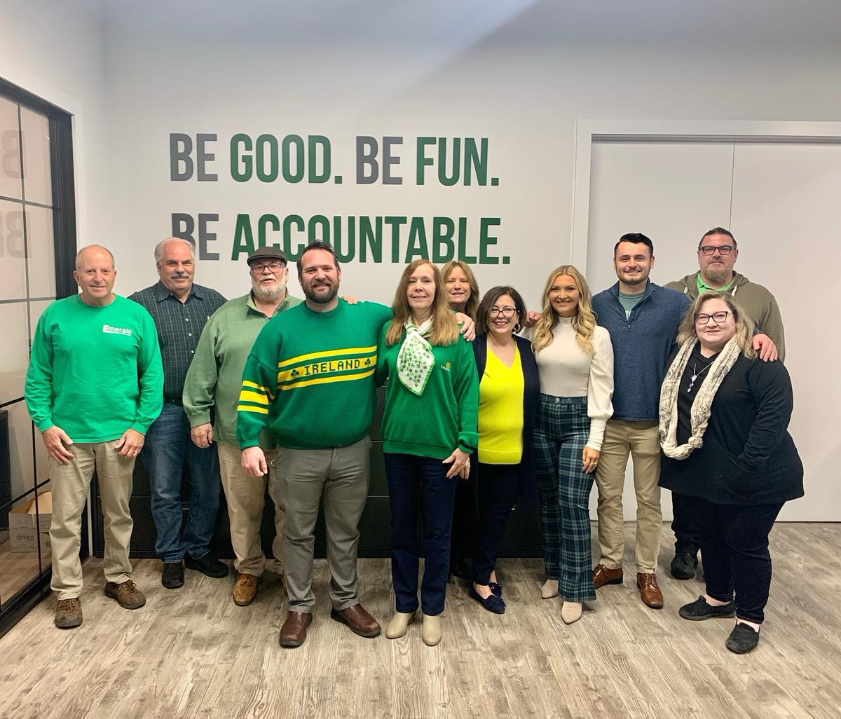 Some of the emerald crew showing their St. Patrick’s Day spirit ! 🍀 #stpatricksday #longisland #longislandlife #farmingdale #longislandbusiness #workteam #team #copiers #printers #officetechnology