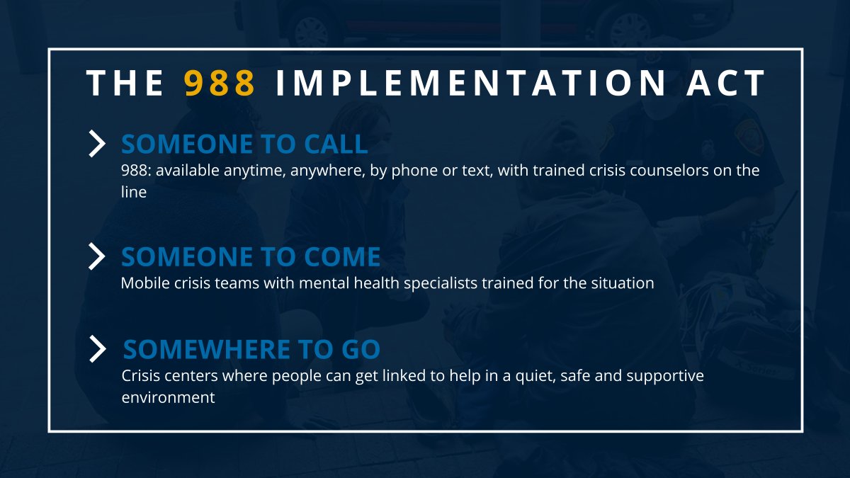 We celebrate the introduction today of the 988 Implementation Act, an important, bipartisan legislative package that would improve mental health crisis services across the country ahead of the July rollout of 988. 
-
Read our full statement: bit.ly/3ihL66Y