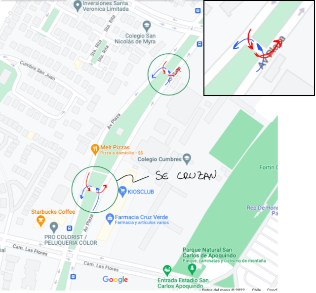 cfiguer1's tweet photo. Estimados @LC_transito una sugerencia que no implica costo. En av la plaza (entre rep de honduras y las flores) los autos se cruzan para tomar av la plaza en el otro sentido. Adjunto unas sugerencias sin costo (pintar) que evita cruces y posibles accidentes https://t.co/6iXplPIQJ7