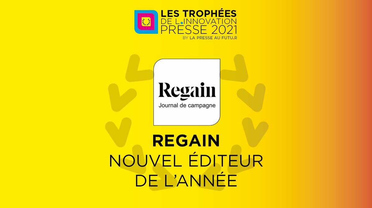 [#LAURÉAT]
Félicitations à <a href="/Regain_Magazine/">Regain Magazine</a>, élu nouvel #éditeur de l'année 2021
et merci à <a href="/ImprimerieLd/">Léonce Deprez</a> pour son soutien

#presseaufutur #trophées