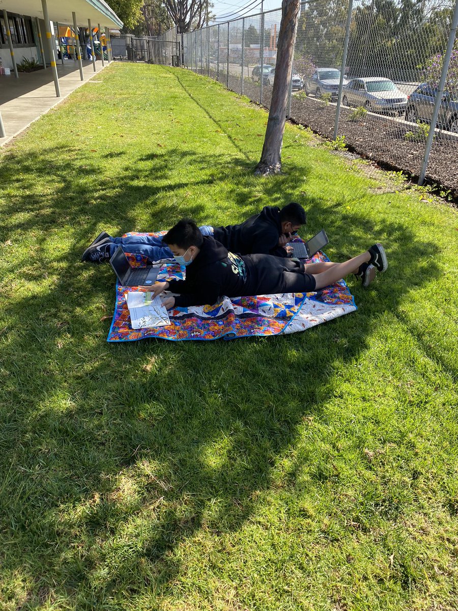 A wonderful day to to enjoy a book outdoors here at Central School. #NSDnow