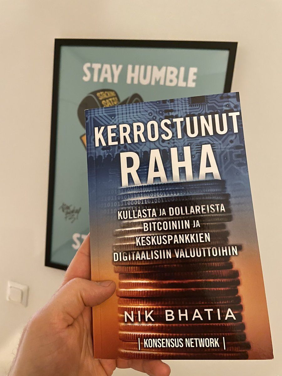 Ai, että! Nyt tuli kirja hyvään saumaan, sillä pohtinut mitä lukisi. Ei tarvii kahdesti miettiä, kiitos <a href="/KonsensusN/">Konsensus Network 📚</a> 🙏🏻

PS. Alekoodilla mikaihmeenbitcoin saa alennusta kaikista kirjoista Konsensus Networkiltä! 🤩

#Bitcoin