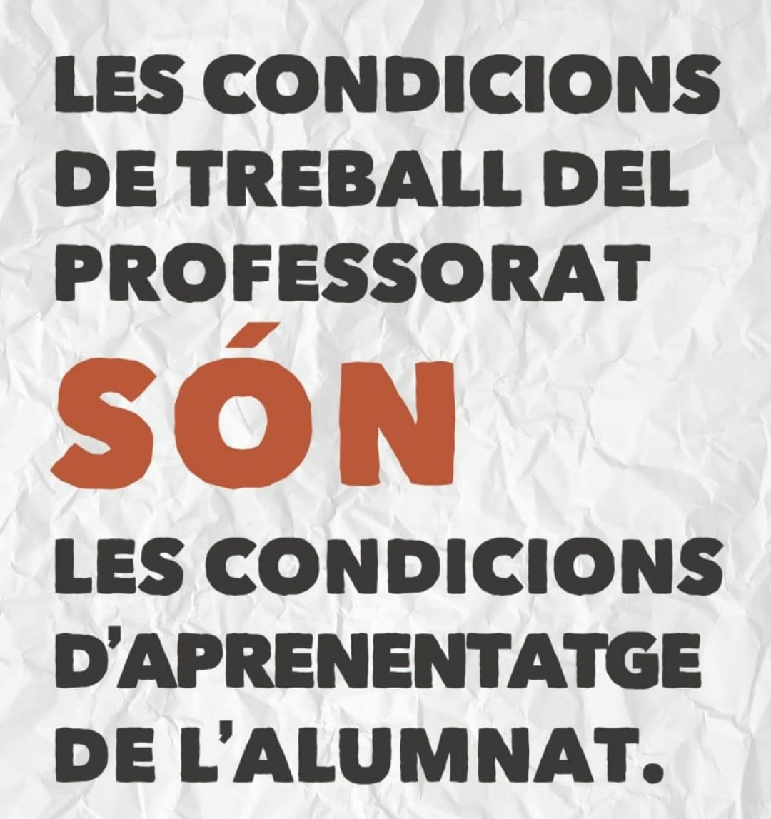 La PAC dóna suport a les demandes del col.lectiu de docents que s'estan escoltant aquests dies. Per una #educació de qualitat pels nostres infants!! ✊