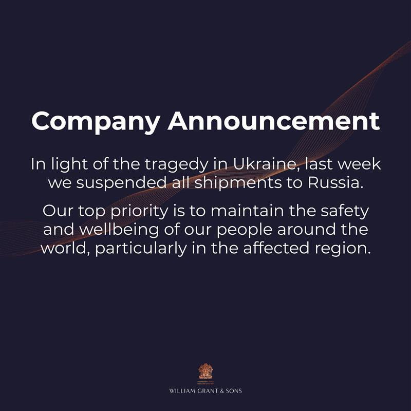In light of the tragedy in Ukraine, last week we suspended all shipments to Russia. Our top priority is to maintain the safety and wellbeing of our people around the world, particularly in the affected region.