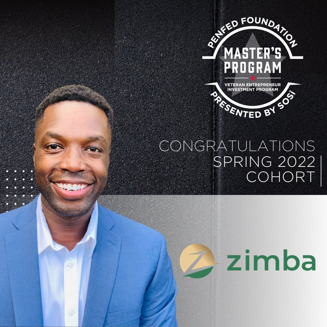 And last, but definitely not least, we welcome Zimba Technologies, founded by #army #veteran Isaac Were to the Spring 2022 cohort of the Master's Program, presented by SOS International LLC!