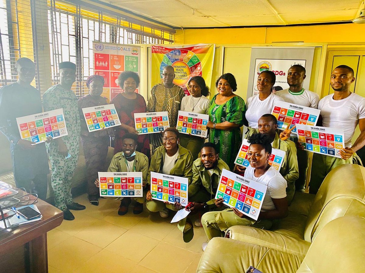 nysc_sdgado's tweet photo. Courtesy Visit to the Senior Special Assistant to the Governor Sustainable Development Goals,Ado Ekiti and her team.
We believe this is the beginning of a great partnership as we build a sustainable state! https://t.co/JCcXwLir4O