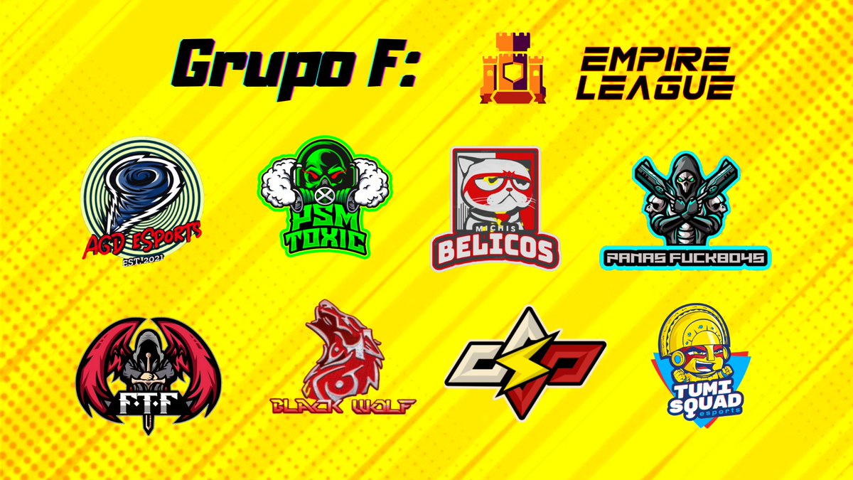 EmpireLeagueโข (@empireleaguecr) on Twitter photo GRUPO F: ๐ง
โก <a href="/AGD_eSports/">๐๐๐ ๐ฆ๐๐ฑ๐ฐ๐ณ๐ต๐ด ๐ช๏ธ</a>
โก <a href="/PSM_TOXIC/">ยก๐๐๐ ๐๐๐๐๐โข!</a>
โก <a href="/BelicosMichis/">Michis Bรฉlicos ๐</a>
โก <a href="/FuckboysPanas/">Panas Fuckboys</a>
โก <a href="/EsportFtf/">FTF-eSport ๐</a>
โก @blackwolf
โก <a href="/DinastyPeru/">Dinasty Perรบโข</a>
โก <a href="/EclubTumi/">Tumi Squad</a>
Mucha suerte a los equipos!๐ GRUPO F: ๐ง
โก <a href="/AGD_eSports/">๐๐๐ ๐ฆ๐๐ฑ๐ฐ๐ณ๐ต๐ด ๐ช๏ธ</a>
โก <a href="/PSM_TOXIC/">ยก๐๐๐ ๐๐๐๐๐โข!</a>
โก <a href="/BelicosMichis/">Michis Bรฉlicos ๐</a>
โก <a href="/FuckboysPanas/">Panas Fuckboys</a>
โก <a href="/EsportFtf/">FTF-eSport ๐</a>
โก @blackwolf
โก <a href="/DinastyPeru/">Dinasty Perรบโข</a>
โก <a href="/EclubTumi/">Tumi Squad</a>
Mucha suerte a los equipos!๐