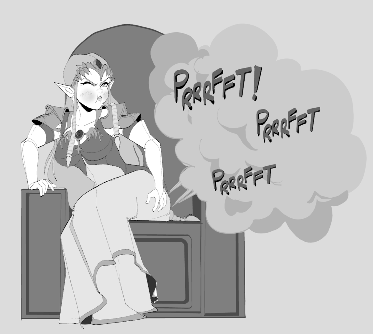 derracken's tweet photo. Recently finished long over due sketch trade for @OddTenn of his oc Ophelia, and zelda letting it rip. https://t.co/9JvuR8E91K