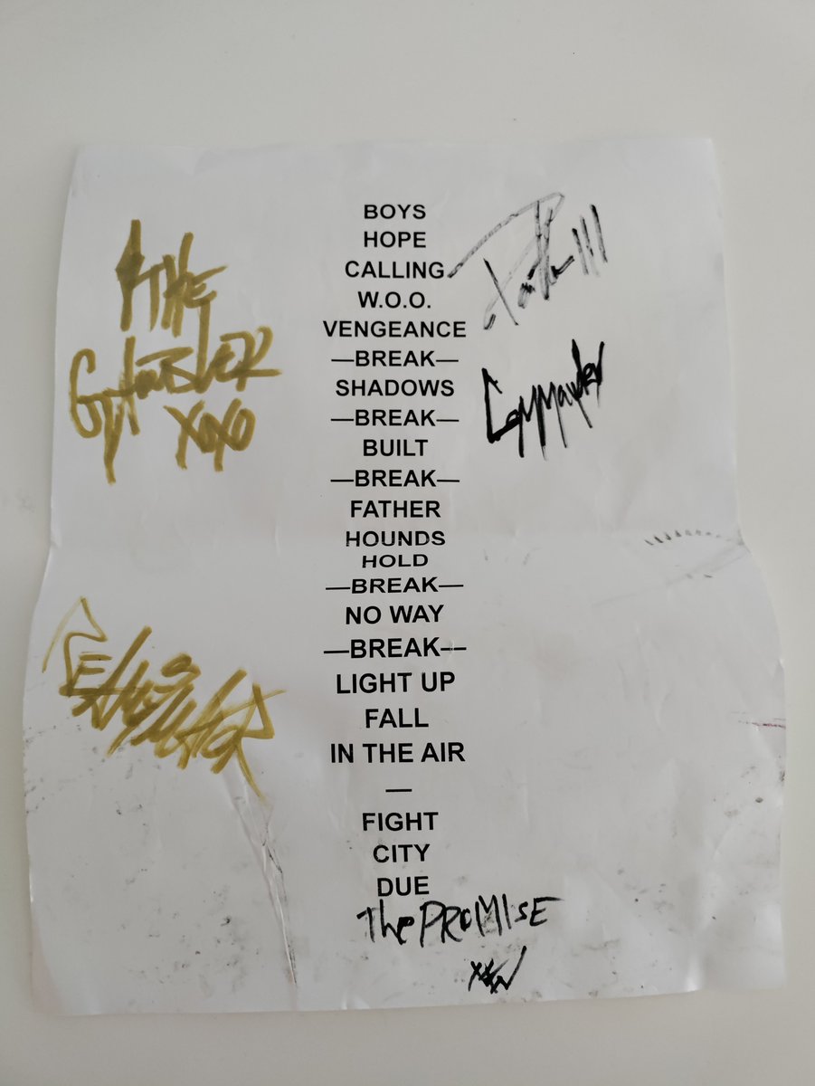 MegsterGster's tweet image. Got the set list from seeing The Protomen last night. Thought some other folks might want to see. Bonus! A mystery song/message was added to the bottom by Murphy. #protomen.