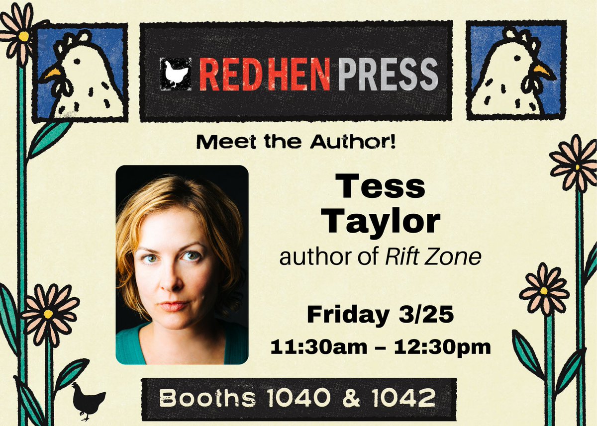 RedHenPress's tweet photo. Get your favorite Red Hen books signed at the AWP Conference & Bookfair! Authors @jweirdo, @BettySueBlue, @Tessathon, @JoanNoxWilson, and so many more will be there! https://t.co/Jr6WqkjGjR