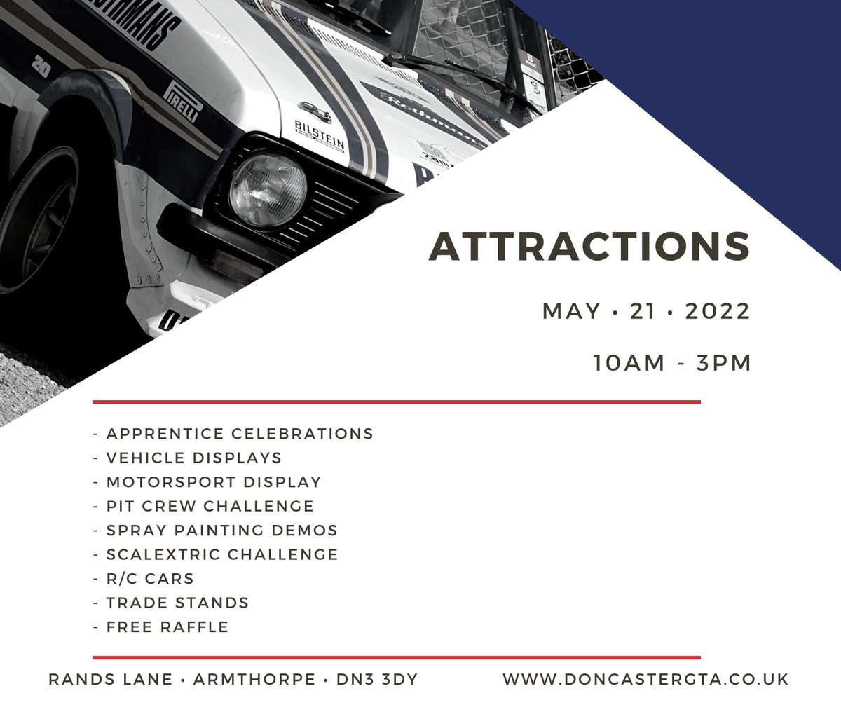 GTA_apprentice's tweet image. Join us on the 21st May as we celebrate 50 years of GTA.  

To exhibit your vehicle or book your trade stand, follow the link below to get your free tickets.

All other visitors just turn up on the day!

doncastergta.co.uk/event-details/…