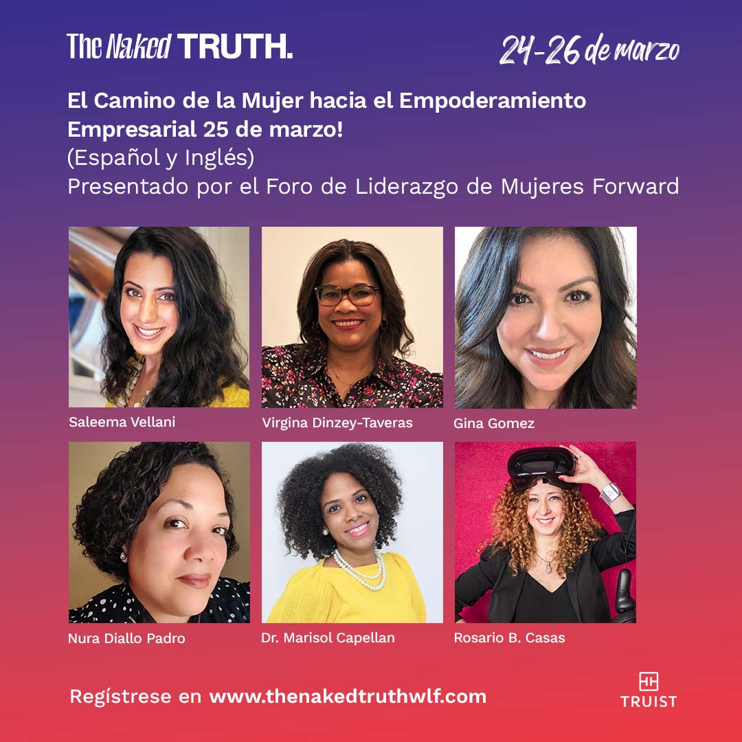forwardwlf's tweet photo. Escucha los consejos de expertas emprendedoras de cómo sobrevivir y prosperar tu empresa. Para llegar a la cima no tienes que estar sola, ¡y esa es la verdad desnuda!
¡Regístrese para el evento de Mujeres Virtuales el 25 de marzo!

https://t.co/NBJ0MquI0B
#conferenciavirtual https://t.co/anonnOLPfG