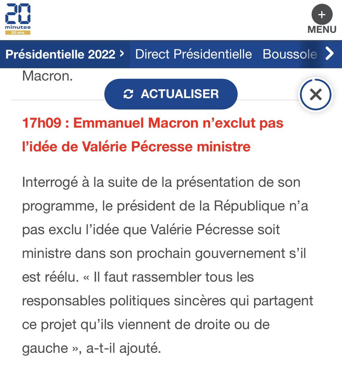 ZemmourEric's tweet photo. L’aveu. L’aveu officiel. 

Emmanuel Macron vient d’avouer que Valérie Pécresse était bien la candidate cachée du macronisme : à 20h02, le 10 avril, elle appellera à voter Emmanuel Macron en espérant un poste. https://t.co/vc8X6Wnwgl