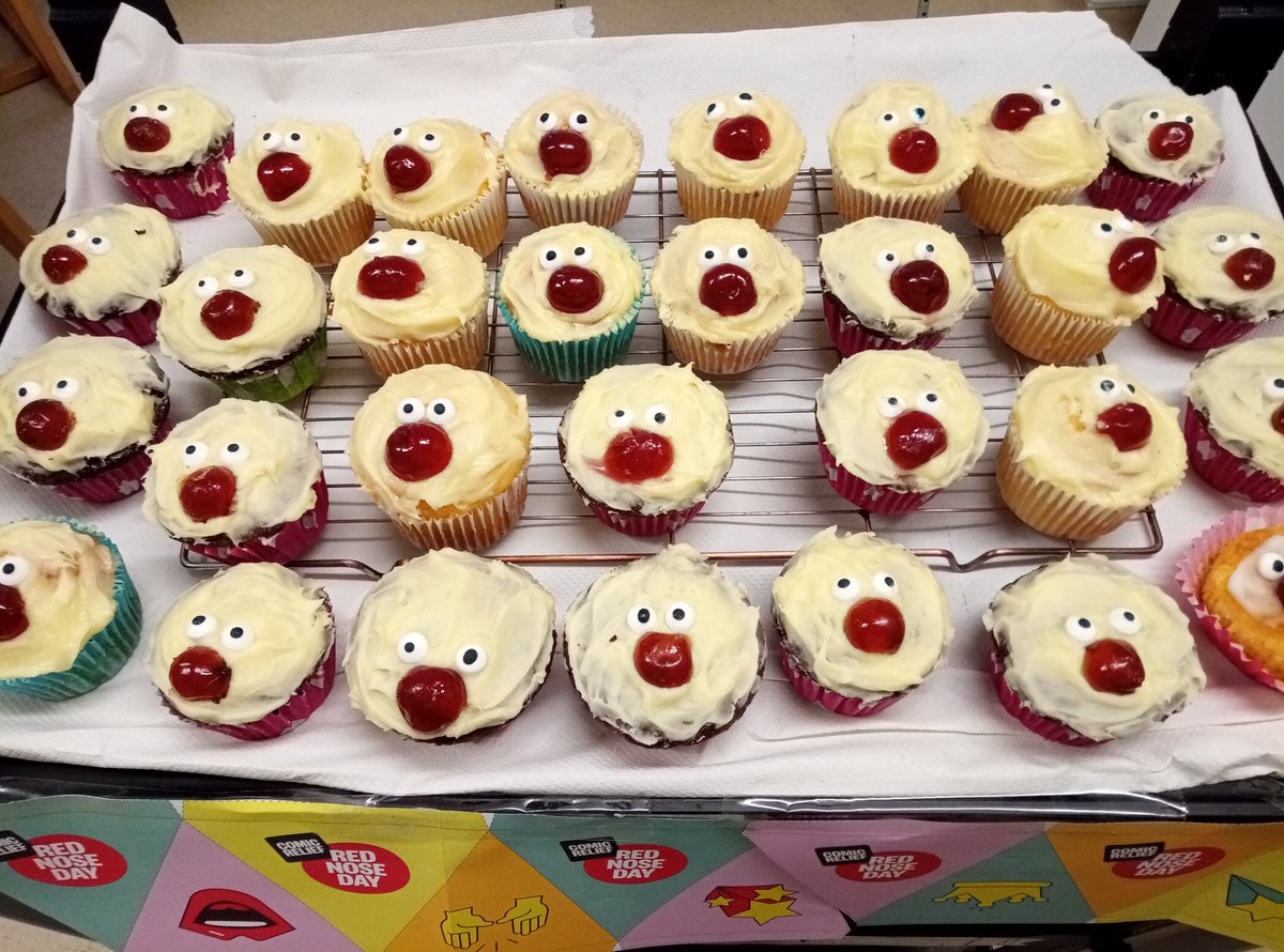 Adult OT Team -cakes sold out today for <a href="/comicrelief/">Comic Relief</a> #RedNoseDay Patients have had an on-ward quiz, winners will be announced tomorrow. We have places left on our sweepstake, be quick they are going fast. Please Support <a href="/currey_sue/">Sue Currey</a> <a href="/Margare18027884/">Margaret Michael</a> <a href="/Linda_Bennetts_/">Linda Bennetts</a> <a href="/WeAreLSCFT/">Lancashire & South Cumbria NHS Foundation Trust</a> 💚