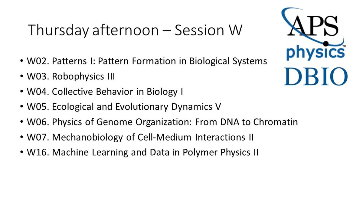 ApsDbio's tweet photo. A busy DBIO Thursday wraps up with an afternoon of 7 focus sessions. Session W starts at 15h00 CT.
RT to highlight your talk if you’re a presenter!
#APSMarch #APSDBIO https://t.co/ihyFZtrDsm