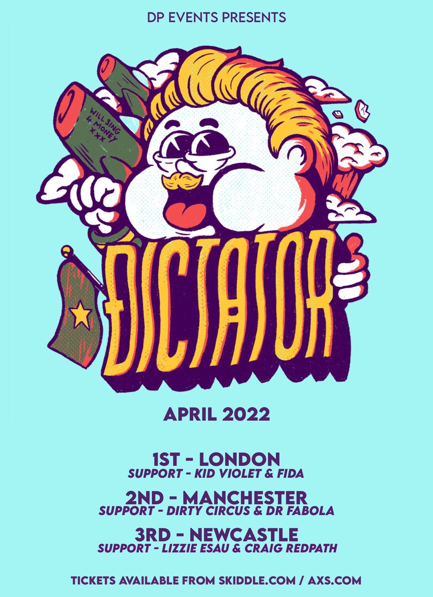 Dictator (@dictator_band) on Twitter photo Weβre delighted to welcome onboard Dr Fabola & Craig Redpath to the tour in two weeks time π€
π ππ¨π§ππ¨π§ - Fida & Kid Violet
π πππ§ππ‘ππ¬πππ« - Dirty Circus & Dr Fabola
π πππ°πππ¬ππ₯π - Lizzie Easu & Craig Redpath
π« - linktr.ee/Dictatorband Weβre delighted to welcome onboard Dr Fabola & Craig Redpath to the tour in two weeks time π€
π ππ¨π§ππ¨π§ - Fida & Kid Violet
π πππ§ππ‘ππ¬πππ« - Dirty Circus & Dr Fabola
π πππ°πππ¬ππ₯π - Lizzie Easu & Craig Redpath
π« - linktr.ee/Dictatorband