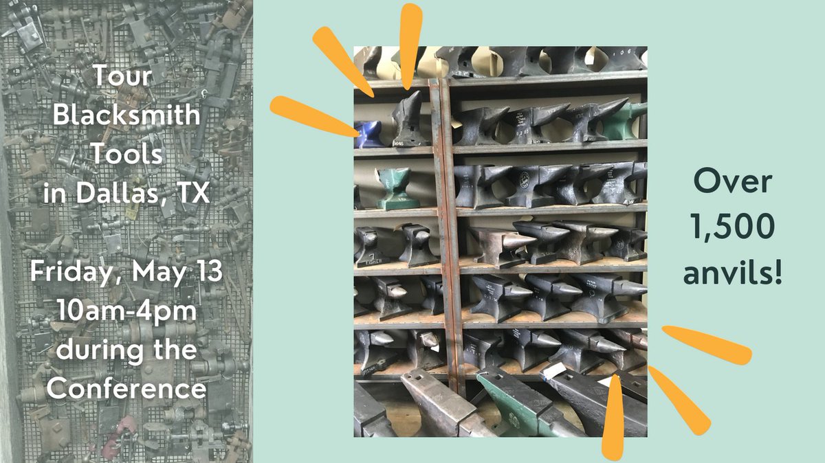 ABANAorg's tweet photo. This must-see on the conference itinerary boasts over 1,500 anvils and loads of other tools and equipment. Make sure you register for the 2022 ABANA Conference before April 6th: https://t.co/T6sQ2Gmgij

#abanaconference #texas #blacksmithingtools #anvils #powerhammer #blacksmith https://t.co/X9KT51BIoU