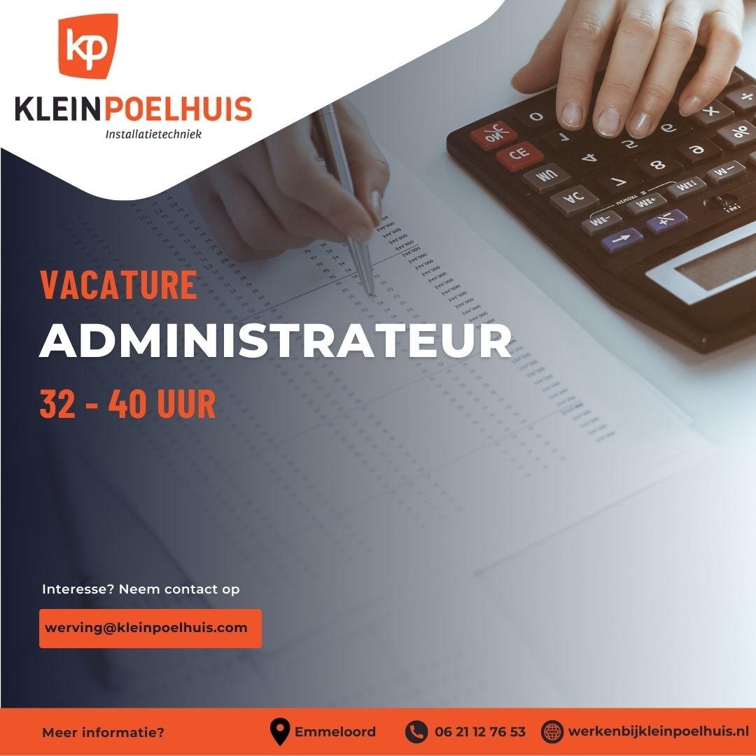 Ben jij de stevige financiële sparringpartner van de bedrijfsleider én heb jij ervaring binnen een (installatie)technisch bedrijf? Dan ben jij de ervaren Administrateur waar Klein Poelhuis Emmeloord naar op zoek is! 📈 📊 🔎

Check de vacature:
lnkd.in/eNJCtQCV