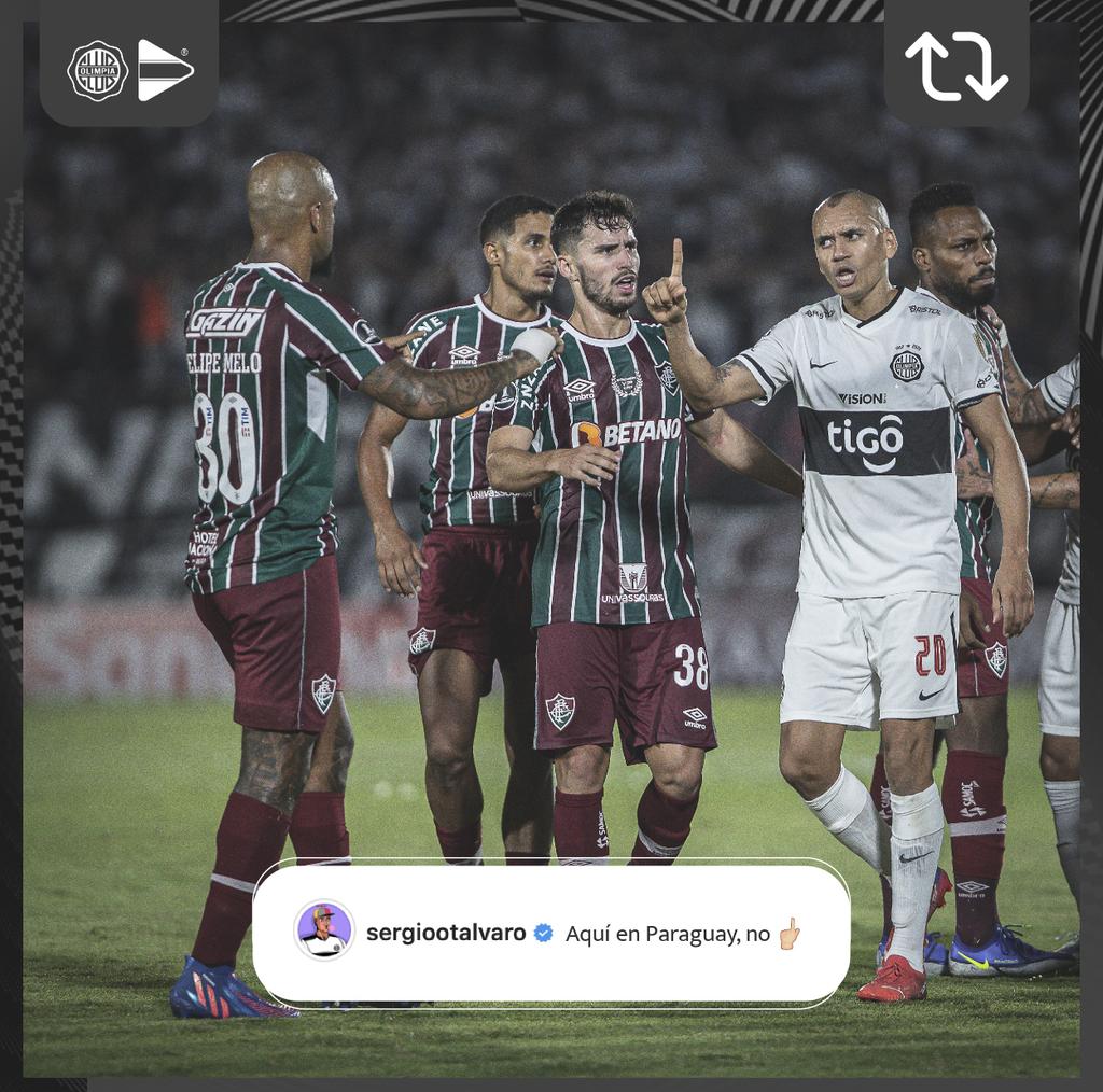 OlimpiaMedia's tweet photo. 🇨🇴 ❝AQUÍ EN PARAGUAY, NO❞. ☝🏻

Con nuestra gente, es otra cosa.

El mensaje que compartió el colombiano @SergioOtalvaro tras la clasificación a la Fase de Grupos de la Copa.

#Olimpia𝗡𝘂𝗻𝗰𝗮Para ⚪⚫⚪ https://t.co/ciccw9COK0