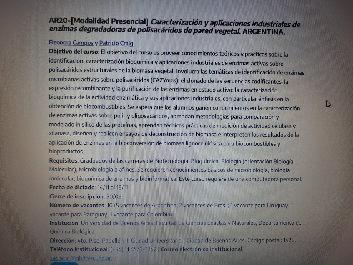 CABBIO 🇧🇷🇦🇷Registration open! Inscripción abierta! Inscrição aberta!  argentina.gob.ar/ciencia/cooper…  Curso Enzimas AR20, presencial, en  Buenos Aires👇
RT porfa!