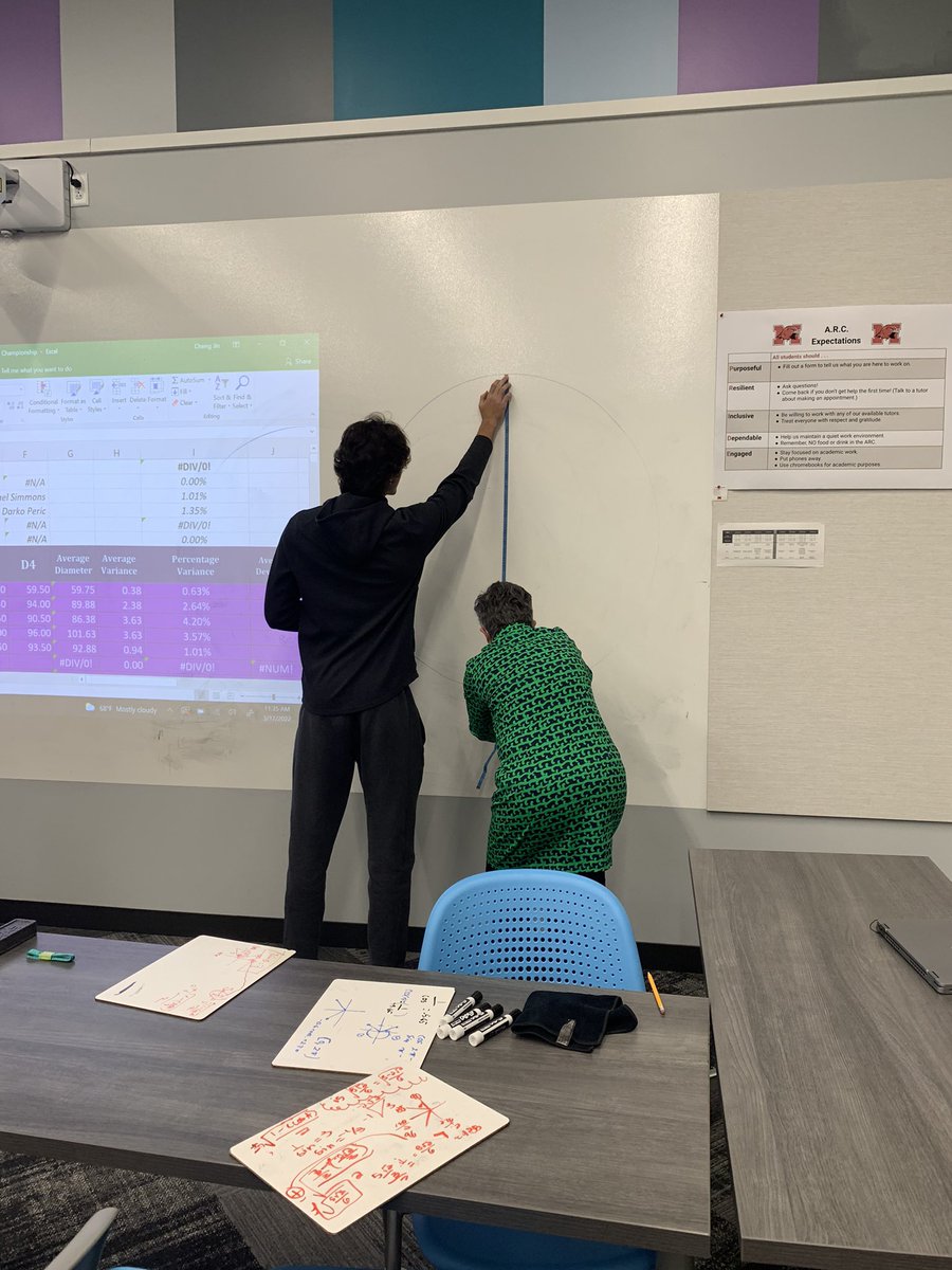DawnBodden's tweet photo. Circle competition today in the ARC. Great way to head into spring break! @Maine_South shout out to @CJin24 for organizing and @EBallMath for measuring all the great circles. https://t.co/P2ZJ8HWG6n