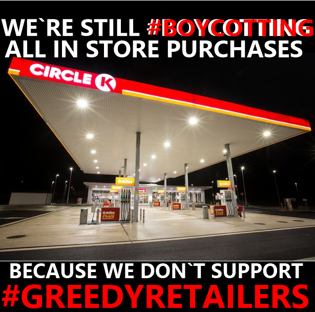 DerekJByrne45's tweet photo. Still #Boycotting in-store purchases in Greedy Retailers who chose to jack prices up before the cut in excise duty #BoycottAllinStorePurchases #CircleK #Texaco #Applegreen #Maxol https://t.co/yQ2dIGFbZY