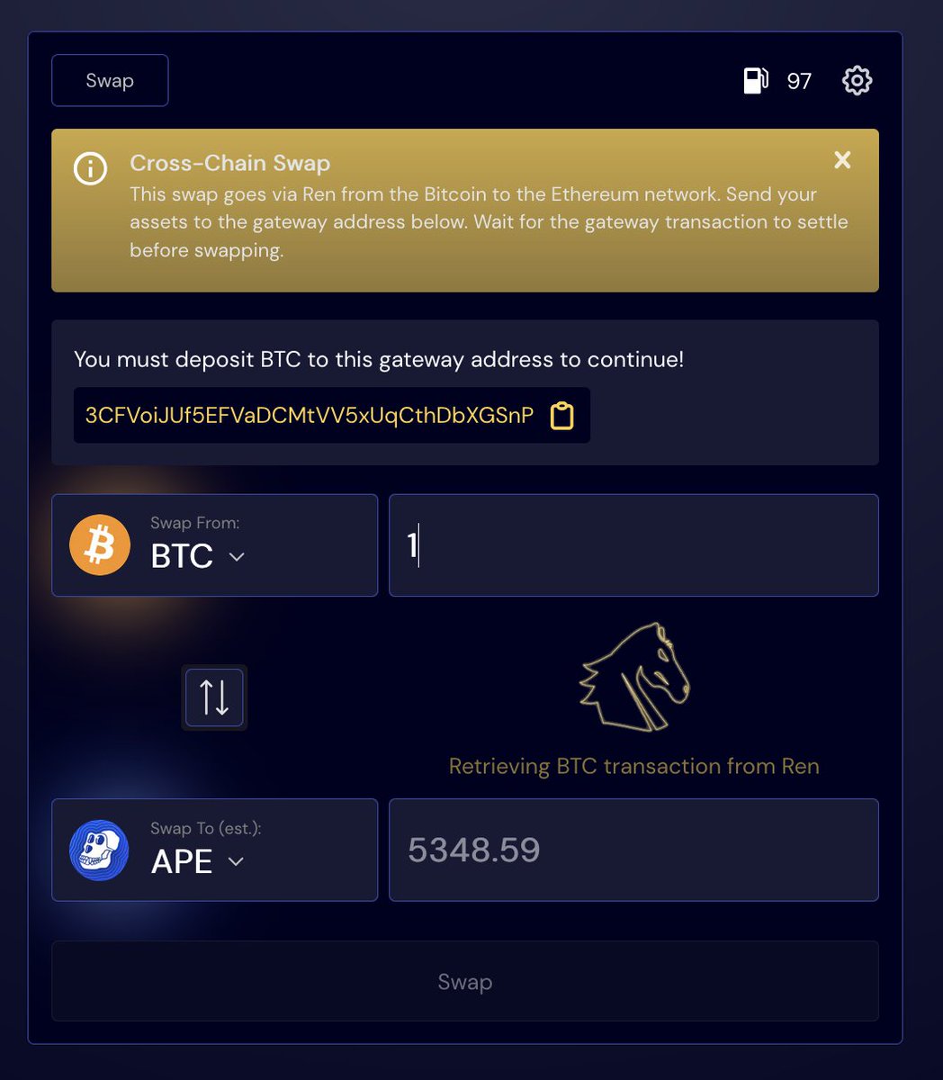 varenfinance's tweet photo. Ape into $APE with $BTC, $DOGE and any other Ren-supported native asset, all in a single transaction!🐵

Cross-chain swaps available on https://t.co/XeGiWSqEyq✨

$VRN $REN $ETH $LUNA $ZEC $BCH $FIL $DGB https://t.co/bl8qphdb5s