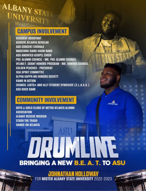 “You can't build a chimney from the top.”

Serving our student body isn't new to me. It has been my fanfare since my arrival at ASU. 

To what B.E.A.T. are you dancing?

#RYSALBANY #Groove2theBEAT #ASUGOLDENRAMS #John4MrASU