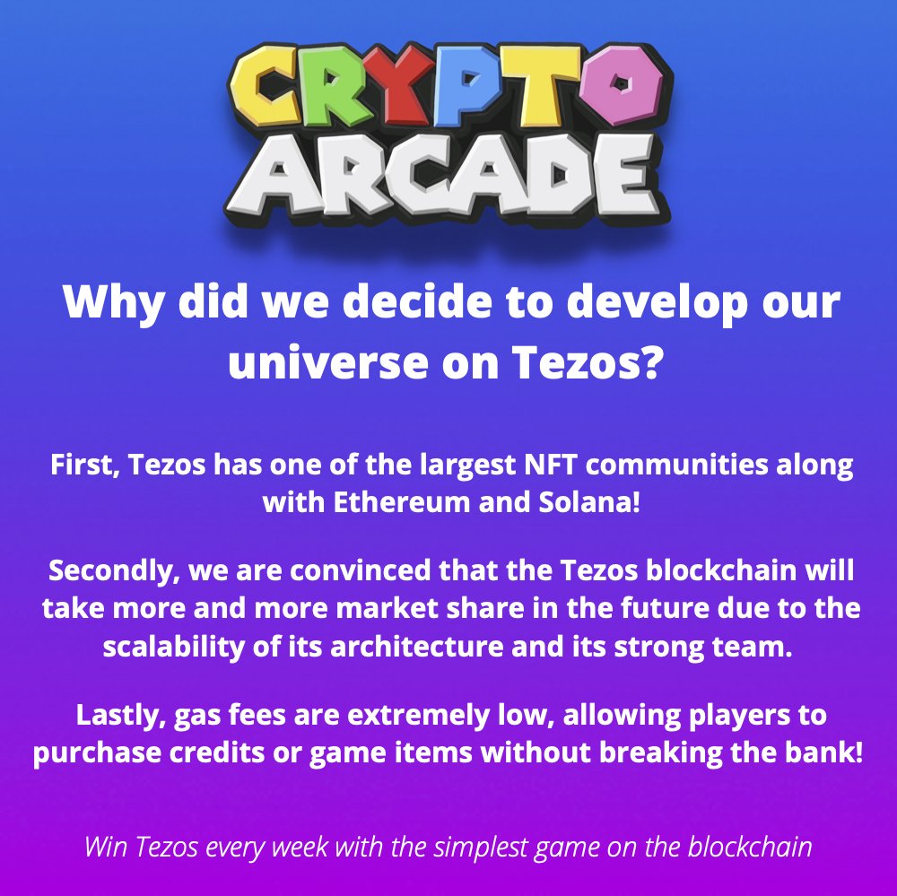 Arcad3___'s tweet photo. Why did we choose @tezos ?
#NFT #CleanNFT #P2E #PlayToEarn #blockchain #BlockchainGaming #gaming #solana #ethereum #tezos #CryptoArcade https://t.co/LLiMFlKOGZ