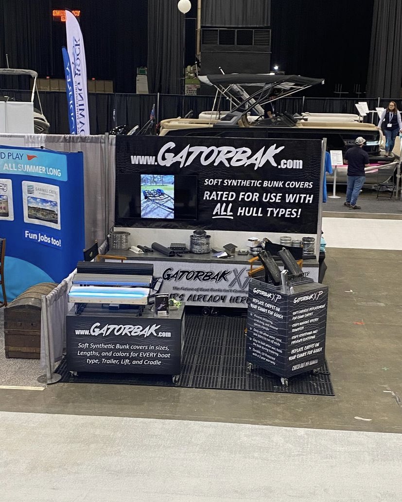 gatorbak's tweet photo. All setup at the #clevelandboatshow If you are there come check us out! #boat #fishing #checkoutmybunks #gatorbak #showtime https://t.co/tQF14cq5ZN