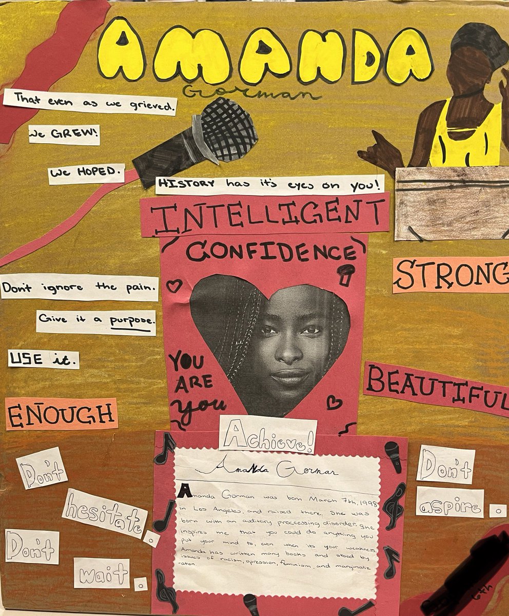 claryfrench's tweet photo. Blown away by the art and poetry my students are creating to go with their biography projects! It’s amazing what they create when they have voice and choice in the process and product! ❤️ #readersmakeleaders @WillistonTigers https://t.co/c4n3GzfwGB
