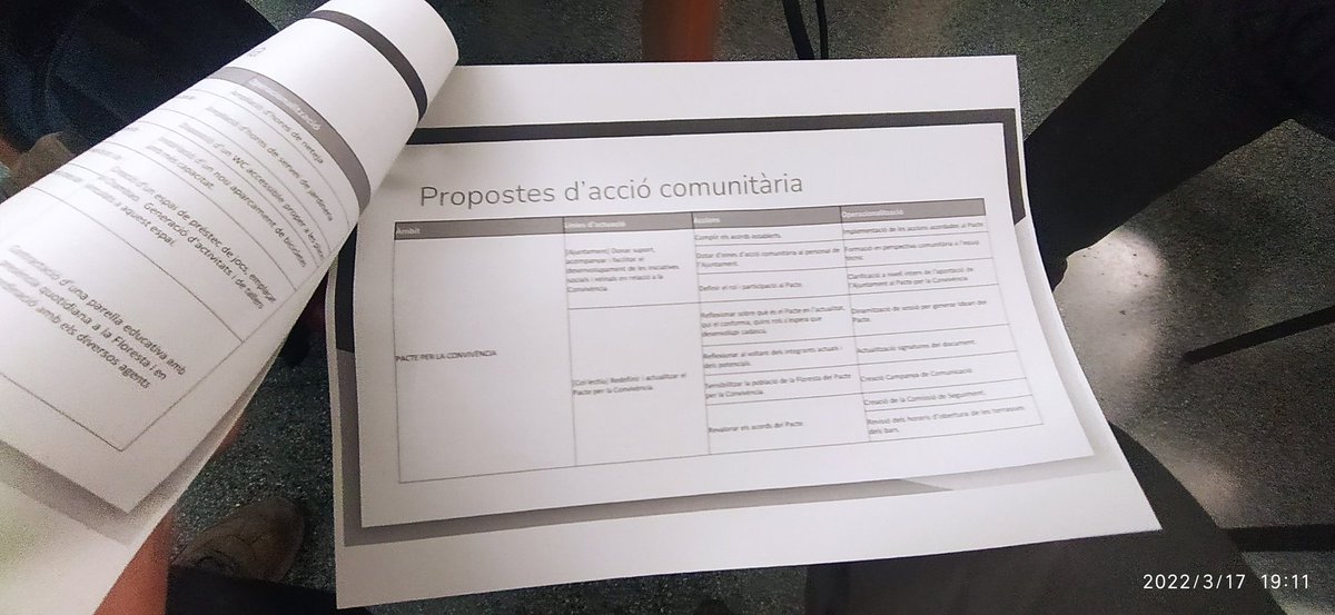 Avui assistim a la reunió del pacte per la convivència