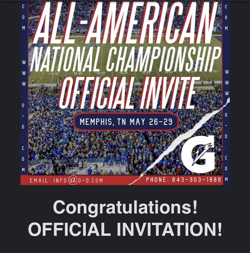 blessed to receive an invite to the Offense-Defense All American National Championship Game👹