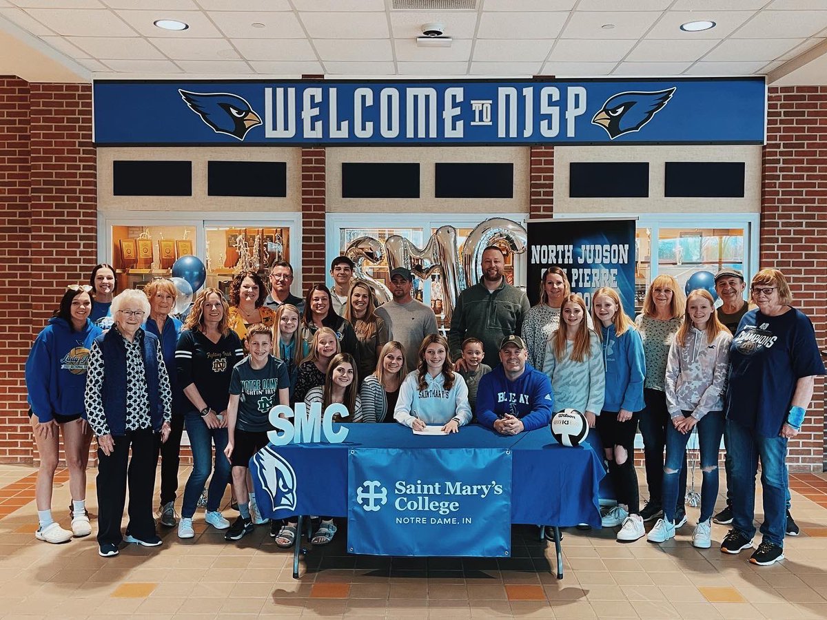NJSP_Athletics's tweet photo. Congratulations to Delaney Martin on signing to continue her academic and volleyball career at Saint Mary’s College. Way to make your BlueJay family proud! https://t.co/xDIY7iAOEF