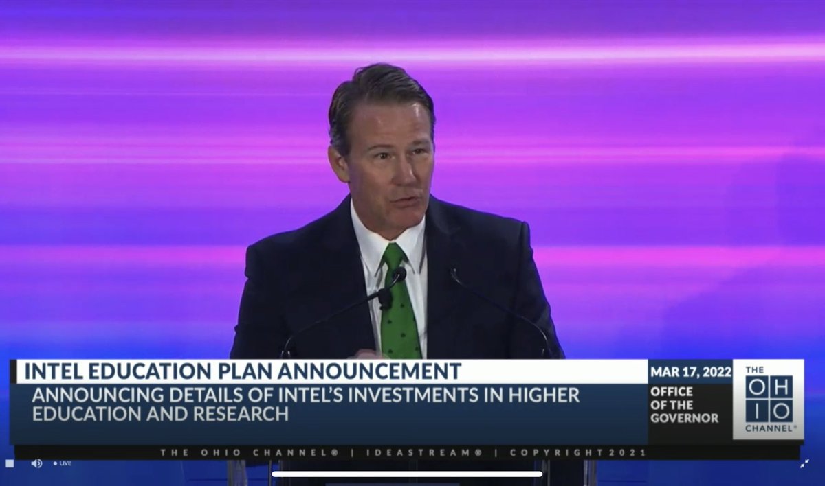 This morning <a href="/GovMikeDeWine/">Governor Mike DeWine</a> and @LtGovHusted joined <a href="/intel/">Intel</a> for an Education Plan Announcement. Watch the full video here: ohiochannel.org/video/governor…