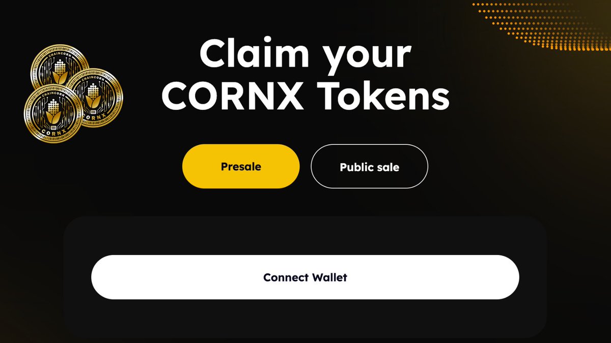 chaincorn's tweet photo. 🌽 Pioneers!
✋ Vesting panel is ready: https://t.co/Yk0pLkwlbb
👉Presale tokens can be claimed from March, 19th.
👁 See also our refreshed website - https://t.co/TLfwNNRvkd!
❔ If you have any questions, put them here: https://t.co/YwDH3GJYoQ

#chaincorn #cornx #layerzero https://t.co/EXsXfj9583