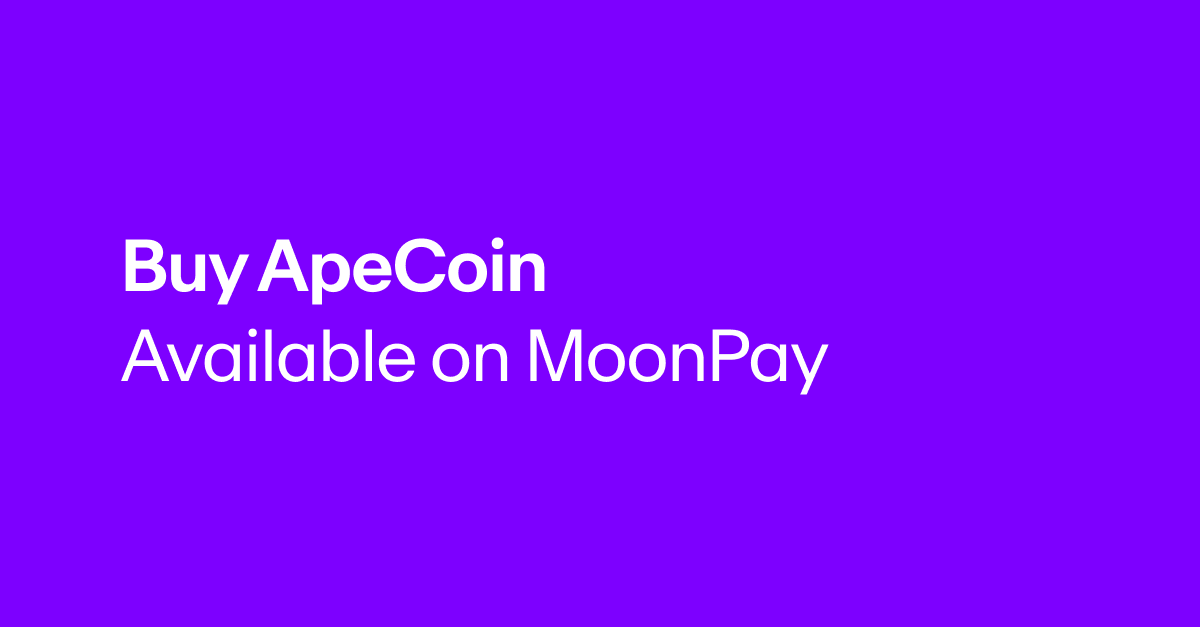moonpay's tweet photo. ApeCoin is here! 🦍

MoonPay customers across the globe can now buy $APE, the @BoredApeYC native token. 🌎🌍🌏

Just use a credit card to purchase instantly. 💳

Learn more to ape in 👇
https://t.co/BZlI9GSqix https://t.co/Z58prqrRHQ