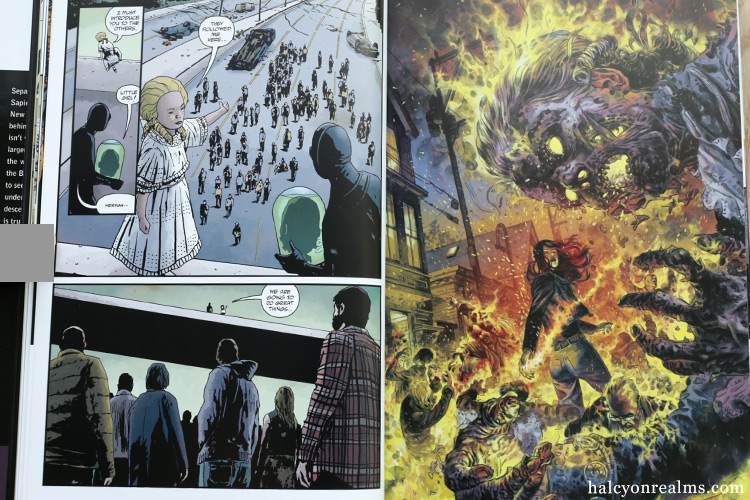 The concluding volume to the Hell On Earth arc from the Hellboy spin-off BPRD series, with art work by Laurence Campbell, Christopher Mitten, Duncan Fegredo and Mignola himself. The sketches section is particularly good - https://t.co/B8lHjrjBgW 